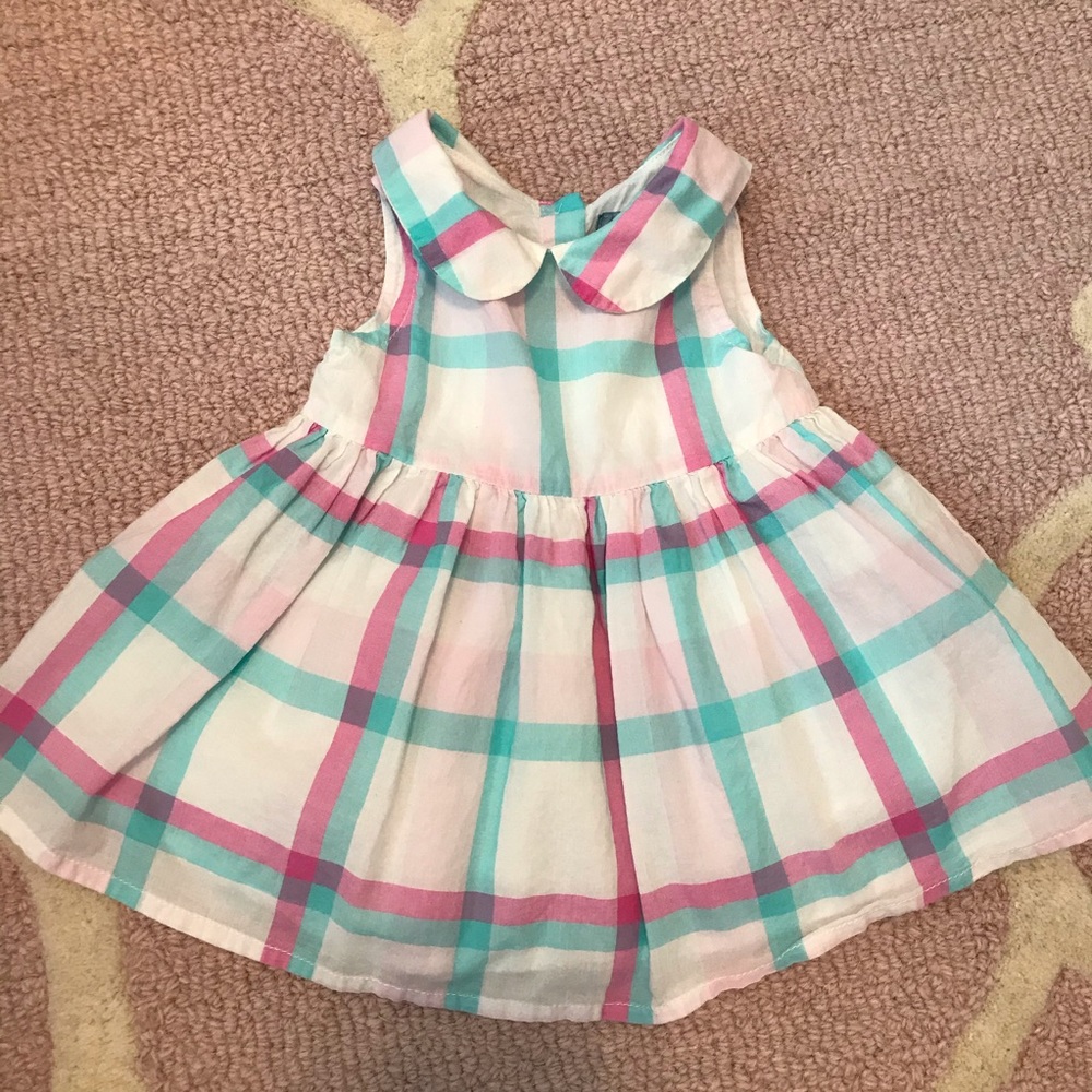 GAP Plaid Sundress in White, Teal & Pink